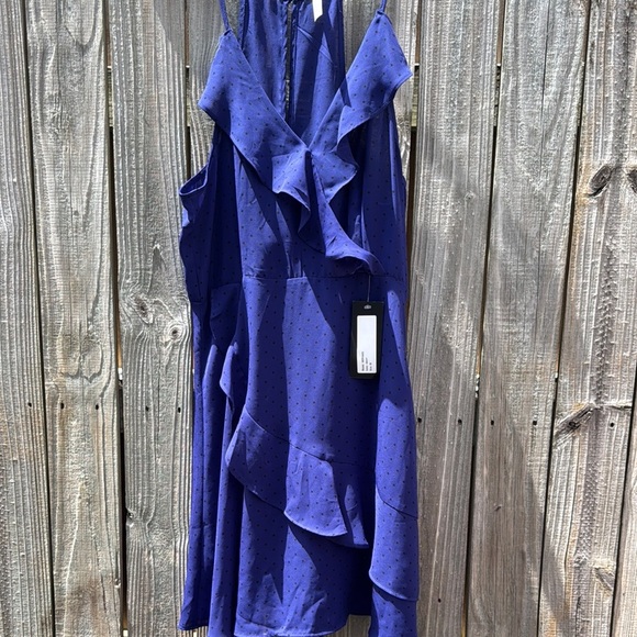 Able Dresses & Skirts - Able Blue Asymmetrical Ruffled Halter Sundress